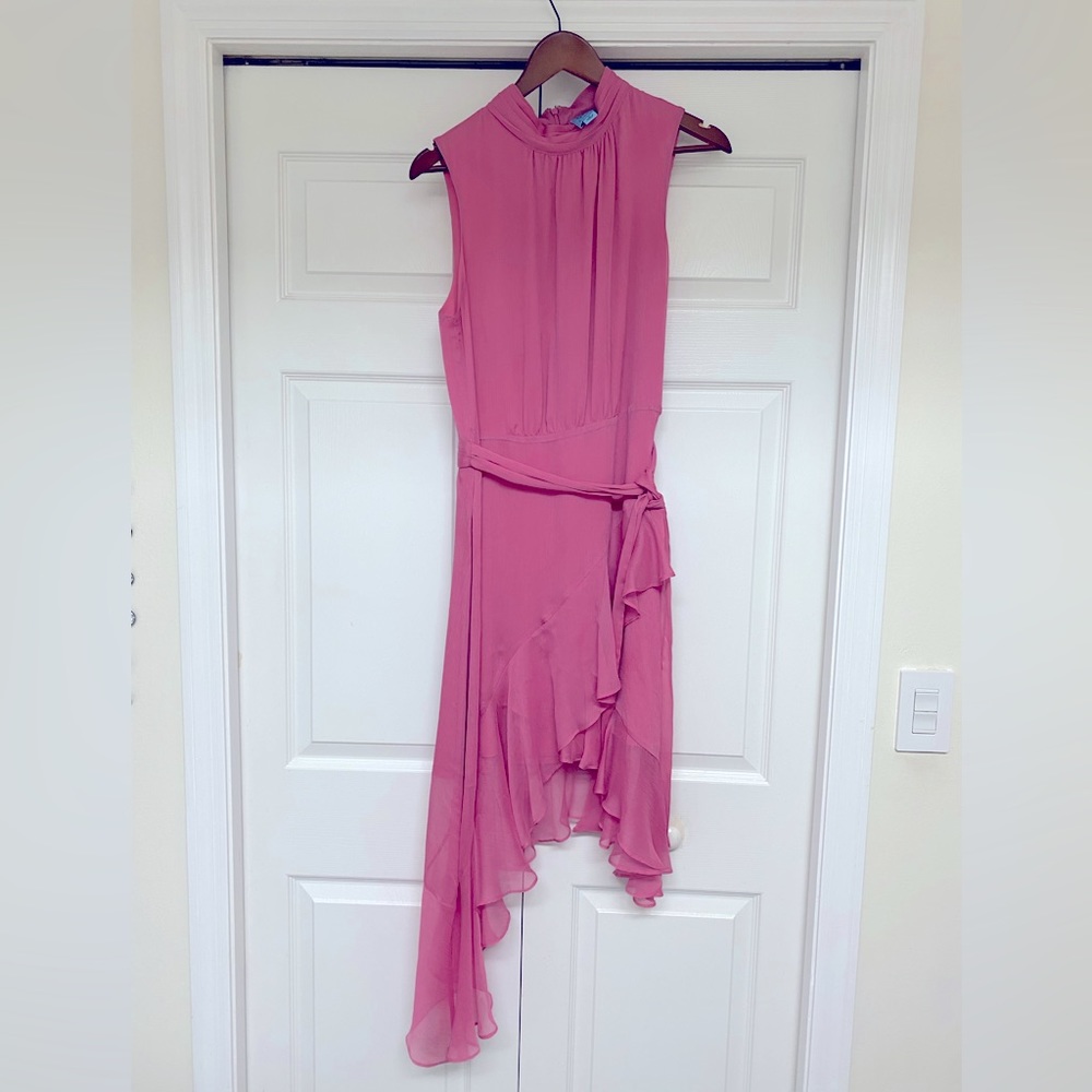 CeCe high neckline high low dress in Dusty Rose color. Size 12